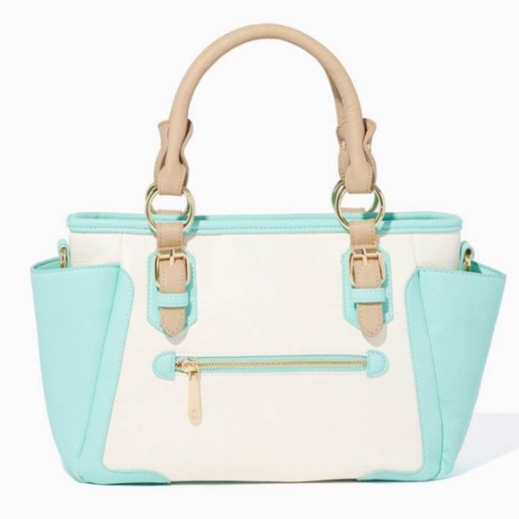 Charming Charlie Mint Green retro style shoulder bag satchel w/ matching wallet